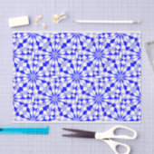 Mediterraan, tweetonblauw, geometrisch patroon tissuepapier (Craft)
