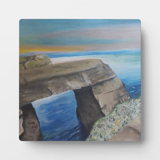 Mediterraan uitzicht Tabletop Plaque met Easel Fotoplaat (Voorkant)