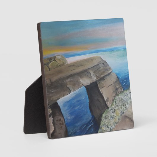 Mediterraan uitzicht Tabletop Plaque met Easel Fotoplaat (Voorkant)