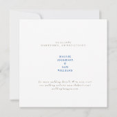 Mediterraan Vierkant Blauw Trouwen Save the Date (Achterkant)