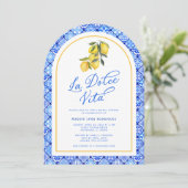 Mediterraan Vrijgezellenfeest La Dolce Vita Kaart (Staand voorkant)