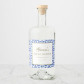 Mediterraan Vrijgezellenfeest Liquor Label Likeurfles Etiket (Voorkant)