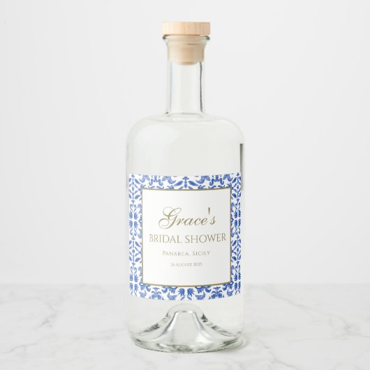  Mediterraan Vrijgezellenfeest Liquor Label Likeurfles Etiket (Voorkant)