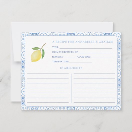 Mediterraan Vrijgezellenfeest Recept Kaart (Voorkant)