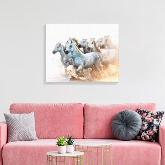 mediterraan water op zonsondergang canvas afdruk (Insitu (Woonkamer))