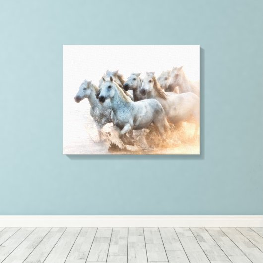 mediterraan water op zonsondergang canvas afdruk (Insitu (Houten vloer))