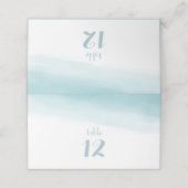 Mediterraan Zee Blauw Ombre Tafelnummers Plaatskaartje (Buitenkant ongevouwen)