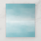 Mediterraan Zee Blauw Ombre Tafelnummers Plaatskaartje (Binnenkant ongevouwen)