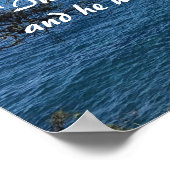 Mediterraan Zee met Scriptversie Poster (Hoek)