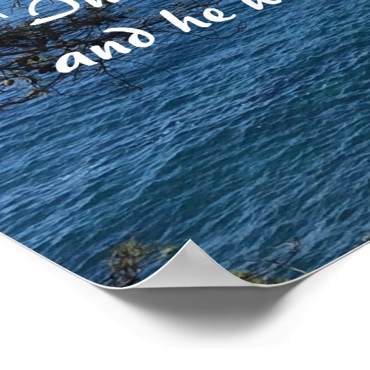 Mediterraan Zee met Scriptversie Poster (Hoek)