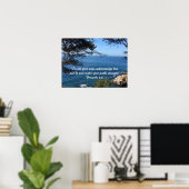 Mediterraan Zee met Scriptversie Poster (Thuiskantoor)