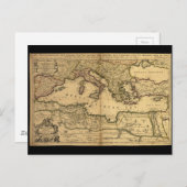 Mediterraan Zee verdeeld in hoofddeel Briefkaart (Voorkant / Achterkant)