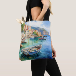 Mediterraan Zeegezichten Olieverf Ontwerp Tote Bag
