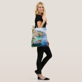 Mediterraan Zeegezichten Olieverf Ontwerp Tote Bag (Op model)