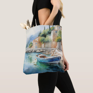 Mediterraan Zeegezichten Olieverf Ontwerp Tote Bag