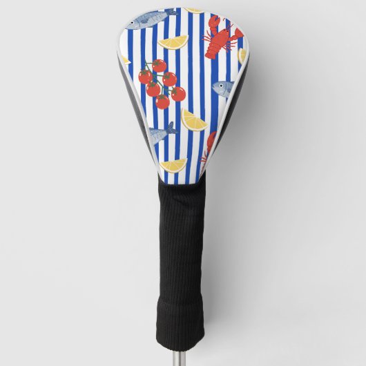Mediterraan Zeevoedsel Marktpatroon (2) Golfheadcover (Voorkant)