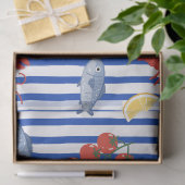Mediterraan Zeevoedsel Marktpatroon (2) Tissuepapier (Geschenk)