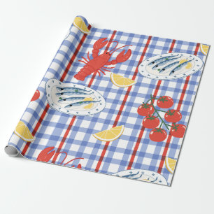 Mediterraan Zeevoedsel Marktpatroon (3) Cadeaupapier