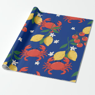 Mediterraan Zeevoedsel Marktpatroon (4) Cadeaupapier