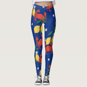 Mediterraan Zeevoedsel Marktpatroon (4) Leggings