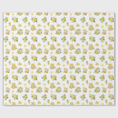 Mediterraan zomer citroenpatroon cadeaupapier (Vlak)