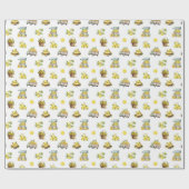 Mediterraan zomer citroenpatroon cadeaupapier (Vlak)