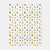 Mediterraan zomer citroenpatroon fleece deken (Voorkant)