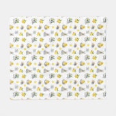 Mediterraan zomer citroenpatroon fleece deken (Voorkant (Horizontaal))