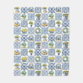 Mediterraan zomer citroenpatroon fleece deken (Voorkant)
