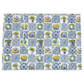 Mediterraan zomer citroenpatroon groot cadeauzakje (Voorkant)