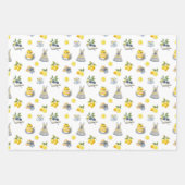Mediterraan zomer citroenpatroon inpakpapier vel (Voorkant 3)