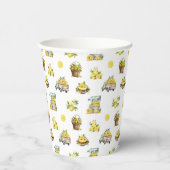 Mediterraan zomer citroenpatroon papieren bekers (Rechts)