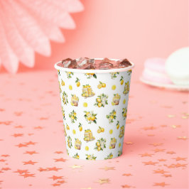 Mediterraan zomer citroenpatroon papieren bekers