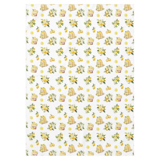 Mediterraan zomer citroenpatroon tafelkleed (Voorkant)