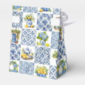 Mediterraan Zomer Limoen Patroon  Bedankdoosjes (Achterkant)