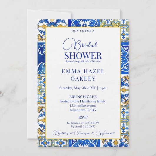 Mediterraan zomer modern tegel Vrijgezellenfeest Kaart (Voorkant)