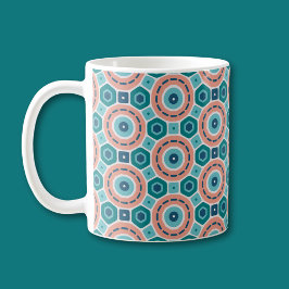 Mediterraan Zomer Vibes geometrisch patroon Koffiemok