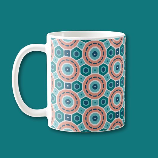 Mediterraan Zomer Vibes geometrisch patroon Koffiemok