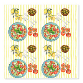 Mediterraan zomer watercolorpatroon behang