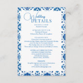 Mediterraan zomermodern blauw mozaïek Huwelijk Informatiekaartje (Voorkant)