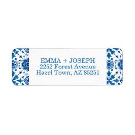 Mediterraan zomermodern tegel trouwadres etiket