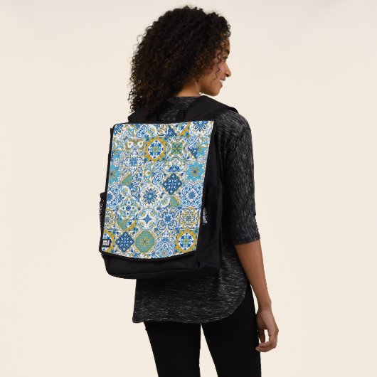 Mediterraane tinten/ Azulejo-tegels Rugtassen (Gedragen)