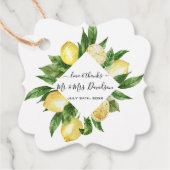 Mediterraans Aquarel Citroen Tropisch Bruiloft Bedankjes Labels (Voorkant)