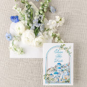 Mediterraans Bestemming Bruiloft Save the Date Kaart