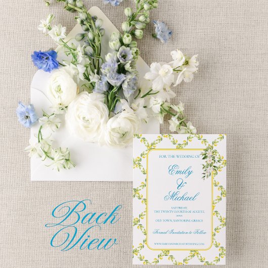 Mediterraans Bestemming Bruiloft Save the Date Kaart