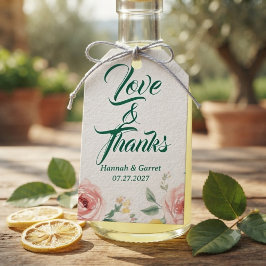 Mediterraans Blush Roos & Citroen Trouw Cadeaulabel