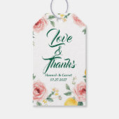 Mediterraans Blush Roos & Citroen Trouw Cadeaulabel (Voorkant)