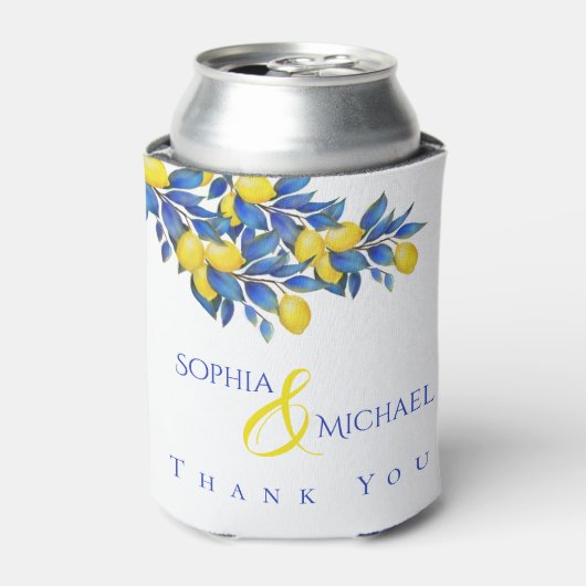 Mediterraans-citroenen-bruiloft-dank u- blikjeskoeler (Blikje Voorkant)