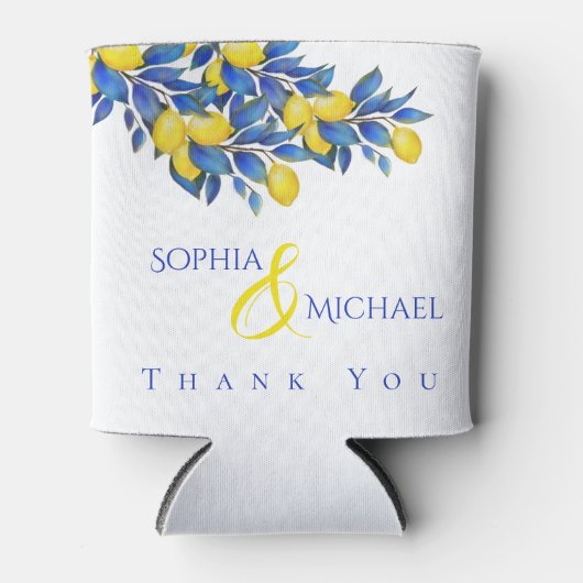 Mediterraans-citroenen-bruiloft-dank u- blikjeskoeler (Voorkant)
