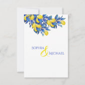 Mediterraans-citroenen bruiloft thema kaart (Achterkant)